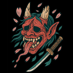 Oni's Last Laugh tattoo-flash design, Ink & Thread