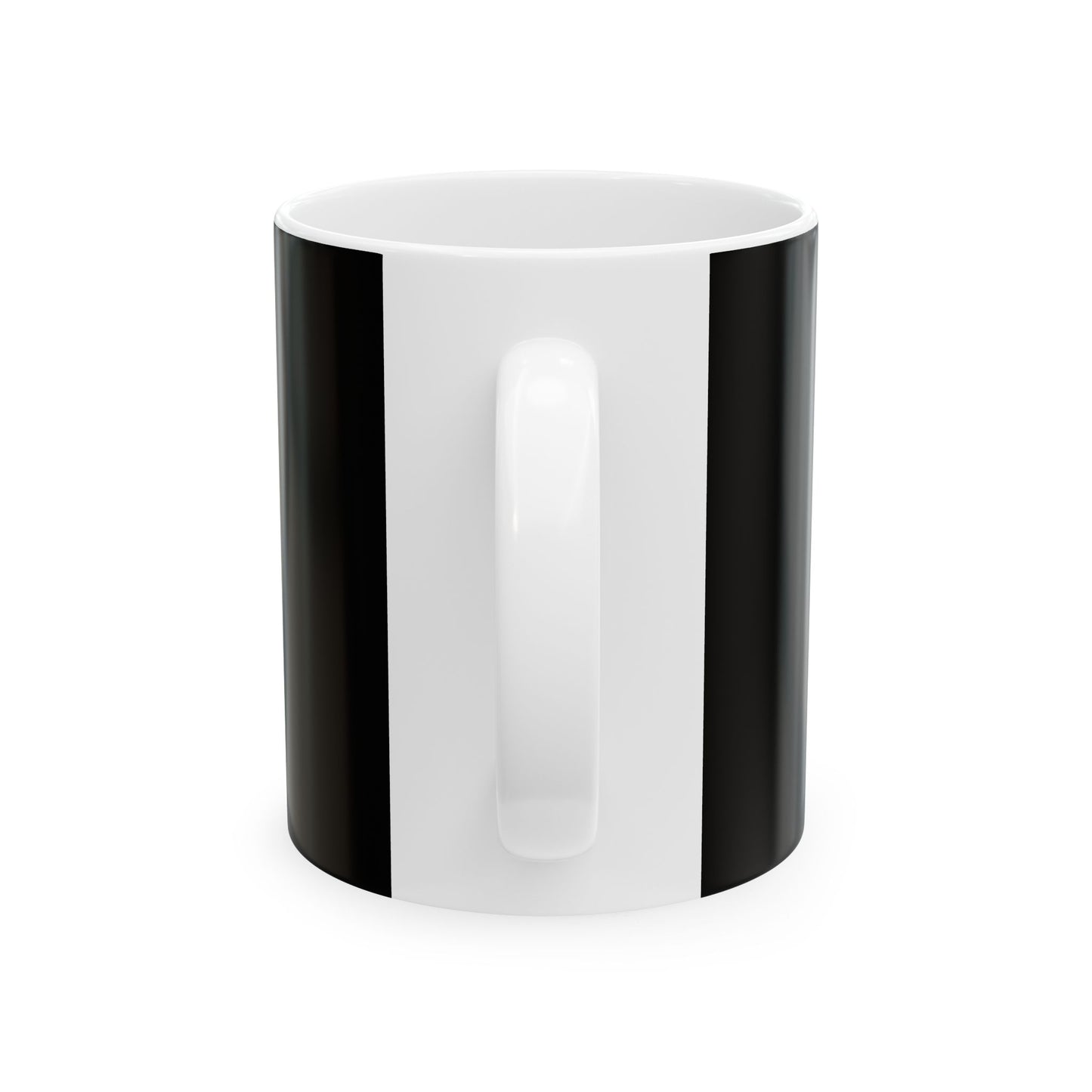 Black and white cylindrical vase on a white background
