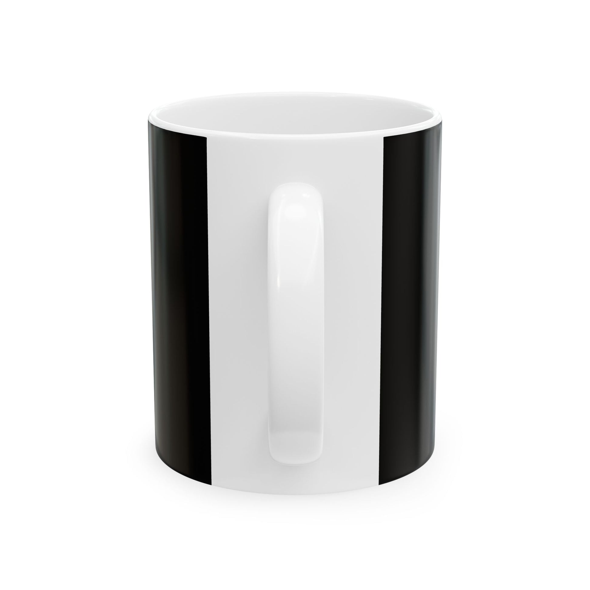 Black and white cylindrical vase on a white background