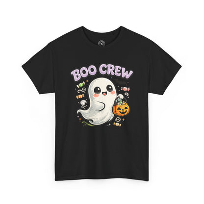 Boo Crew Halloween Ghost T-Shirt in Black - Cute Pumpkin Design Unisex Tee