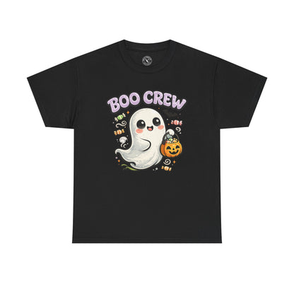 Boo Crew Halloween Ghost T-Shirt in Charcoal Black - Cute Pumpkin Design Unisex Tee
