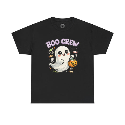 Boo Crew Halloween Ghost T-Shirt in Charcoal Black - Cute Pumpkin Design Unisex Tee