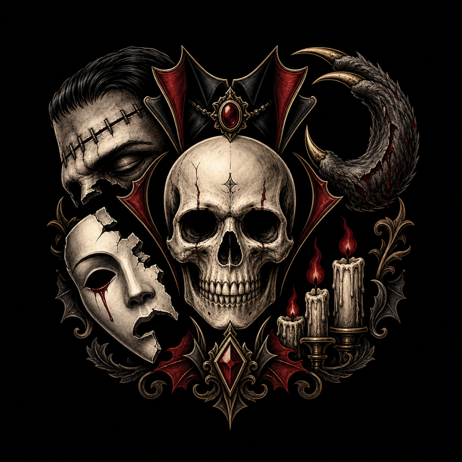 Grave and Glory gothic horror skull homepage collection artwork