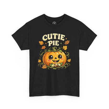 Cutie Pie Pumpkin Halloween T-Shirt in Black - Cute Jack-o-Lantern Design Unisex Tee