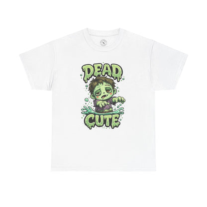 Dead Cute Zombie Halloween T-Shirt in Light Grey - Cute Zombie Boy Design Unisex Tee