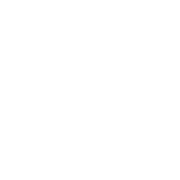 Ink and Thread UK white footer logo - circular badge with pen and needle design for UK clothing brand