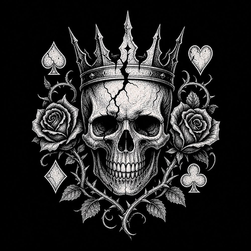 Skull Graphic illustration for the Best Gothic T-Shirts 2026 article, Ink & Thread