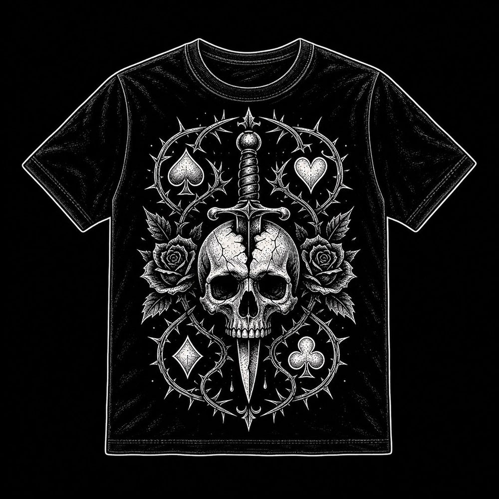 Strong Graphic illustration for the Best Gothic T-Shirts 2026 article, Ink & Thread