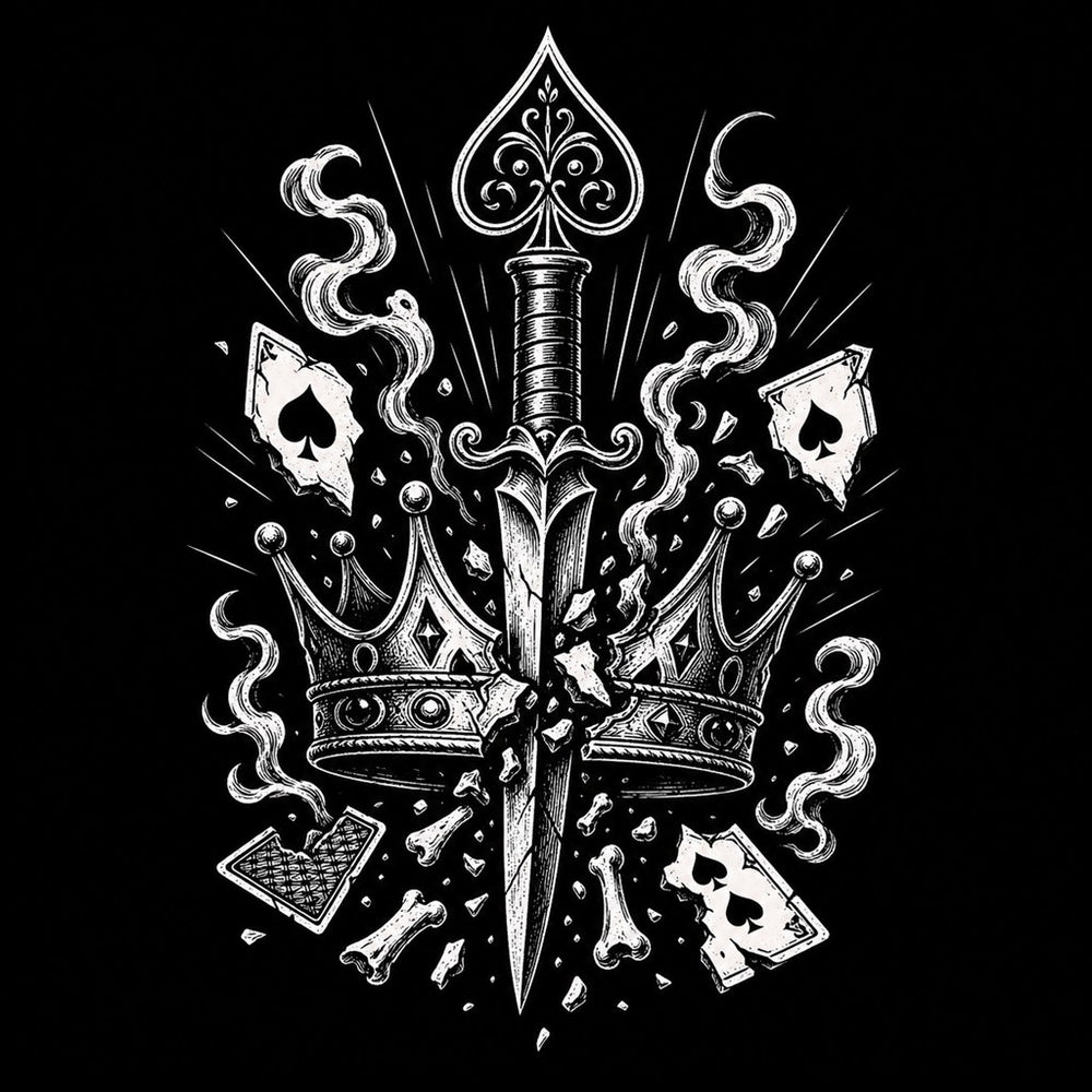 Spade Dagger illustration for the Jack of Spades meaning article, Ink & Thread