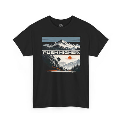 Ink & Thread UK black Push Higher t-shirt with mountain climber graphic print