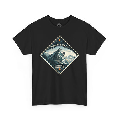 Ink & Thread UK black Summit Seeker Altitude Matters t-shirt with mountain climber diamond graphic